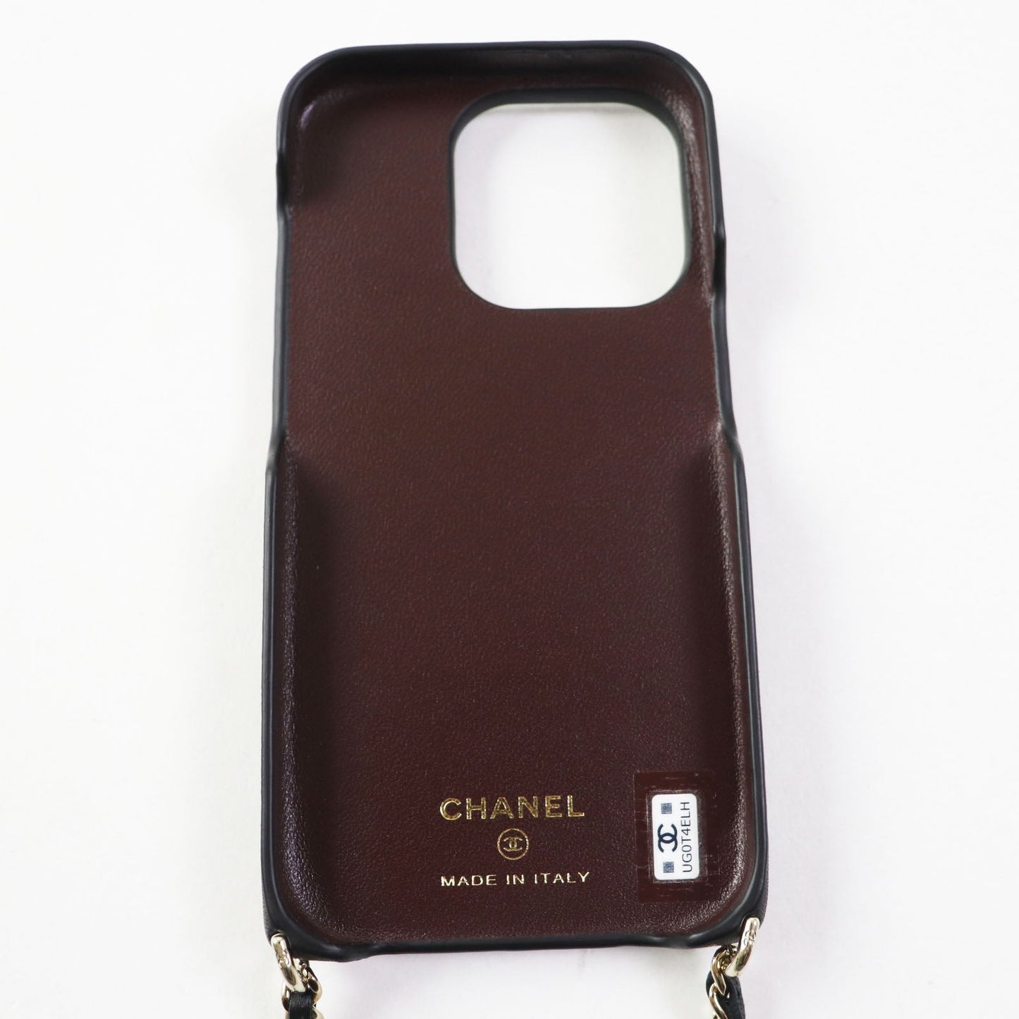 CHANEL iPhone case AP3556 lambskin black Matrasse Women