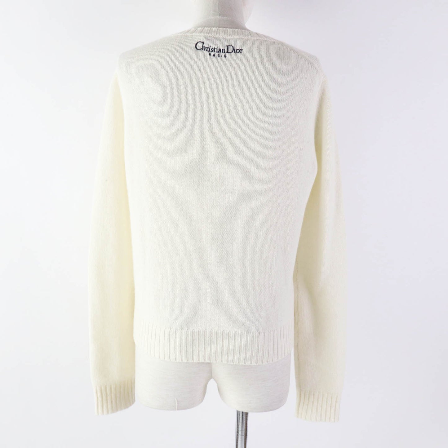 Christian Dior knit 344S57TM152 Outer: 100% cashmere, Part: 100% cotton White mulch Indian Tiger Motif Women 44
