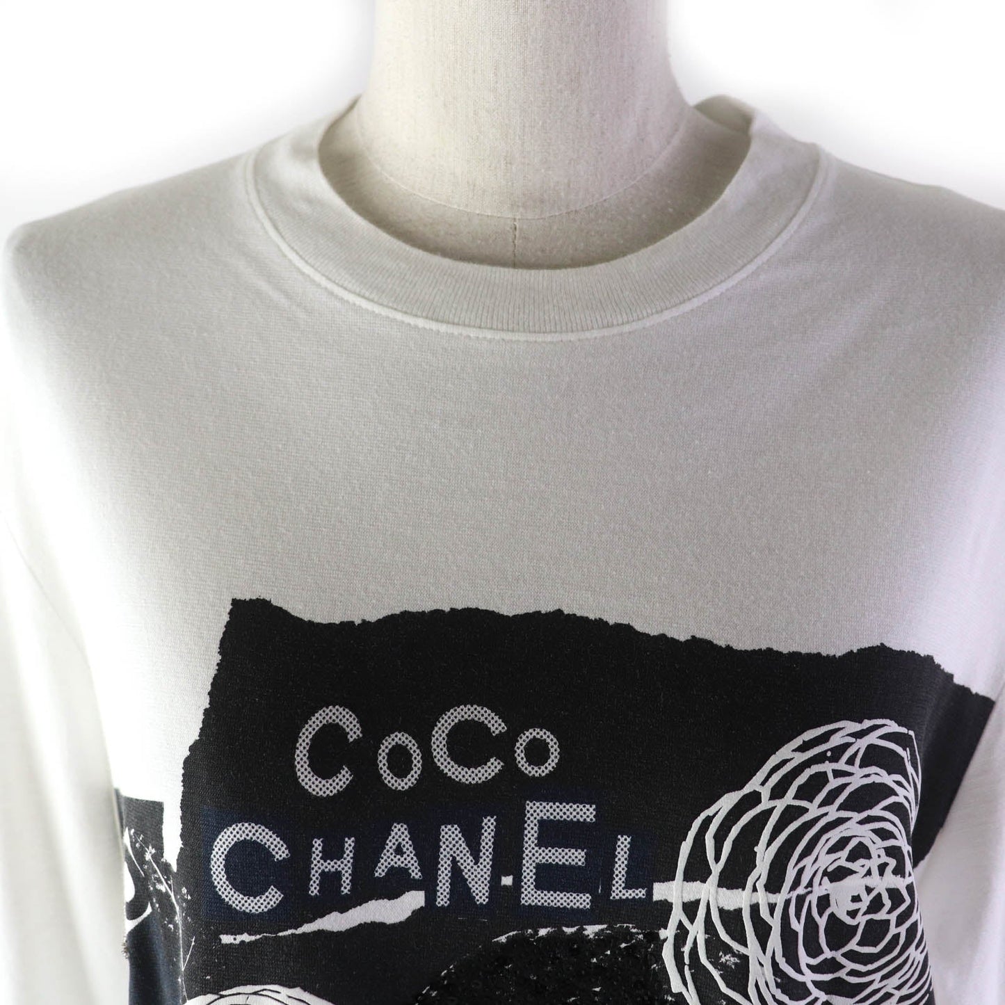 CHANEL Cut P63300 Main: 100% cotton White black Women S