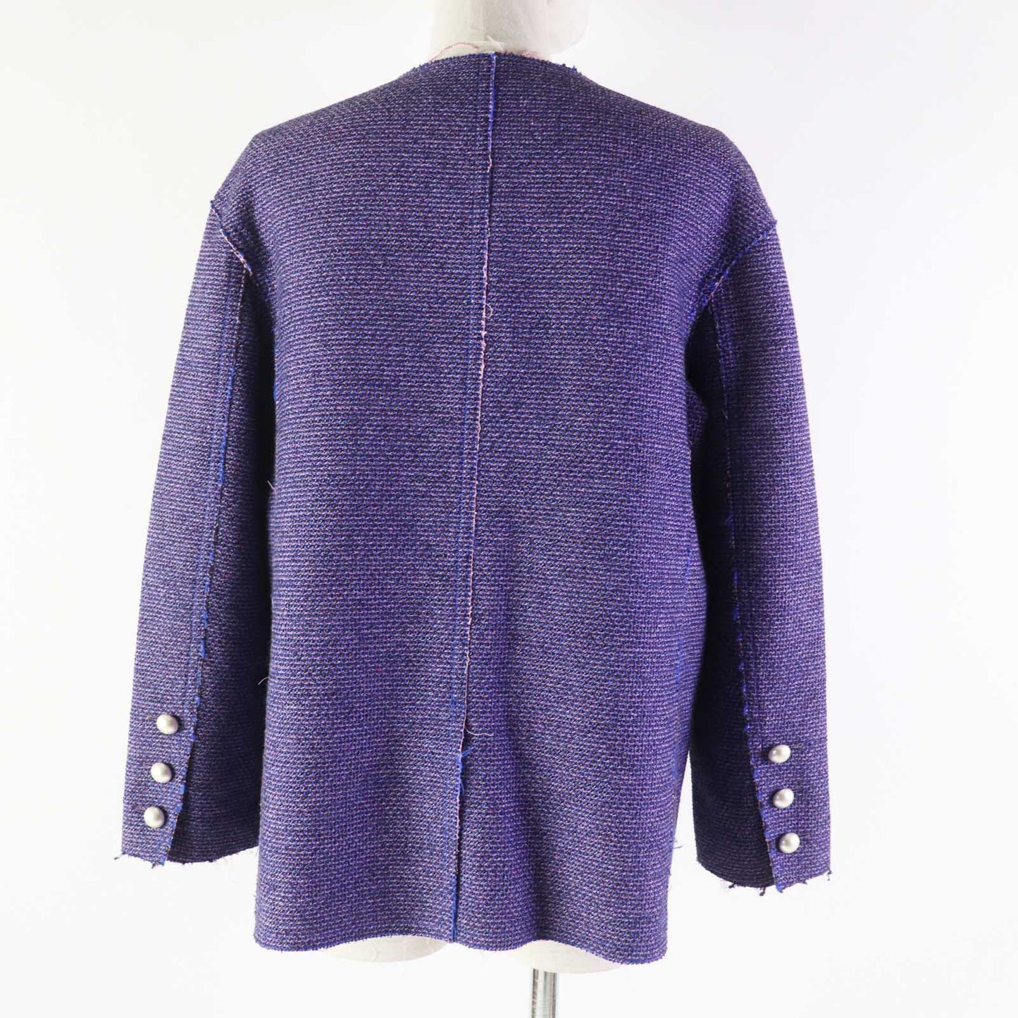 CHANEL Jacket P45867 Outer: 50% polyester, Outer: 38% cotton, Outer: 12% nylon, Lining: 83% cotton, Lining: 15% nylon, : 2% polyurethane Blue pink Women 40