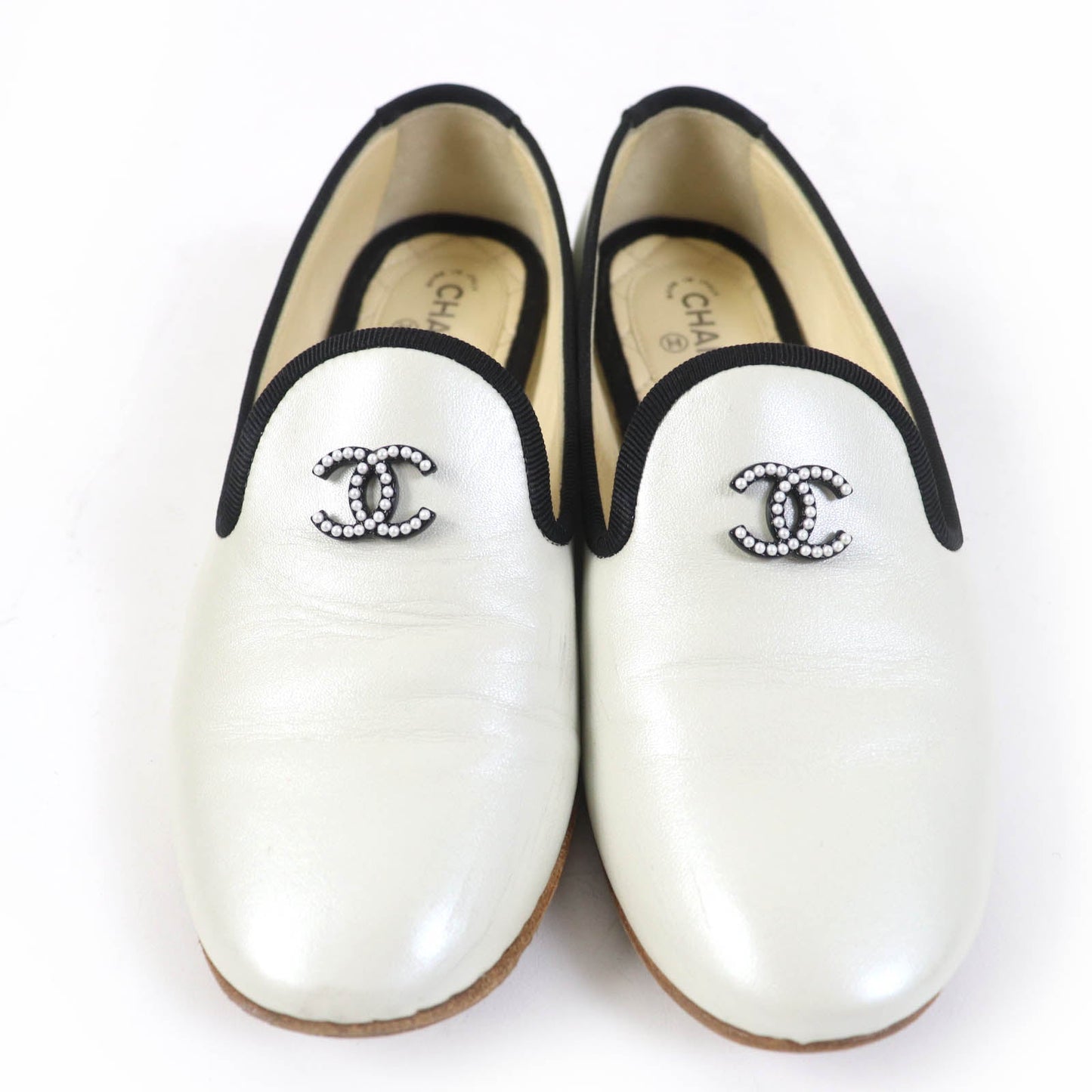CHANEL Leather shoes 16P G31630 Main: Leather White black Women 35