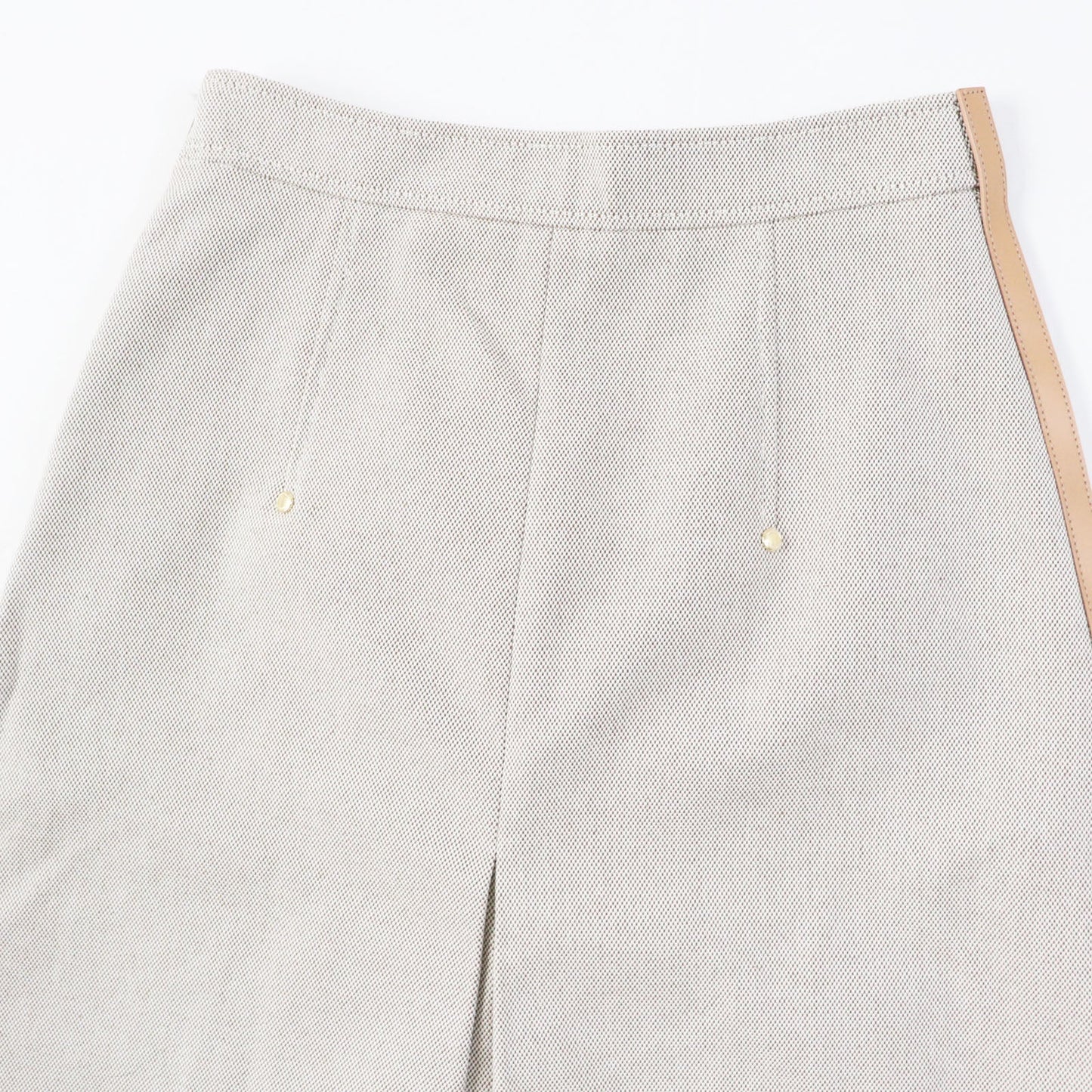 BURBERRY skirt Outer material: 100% cotton, Lining: 100% cupra, Leather part: cowhide Beige brown Women 36