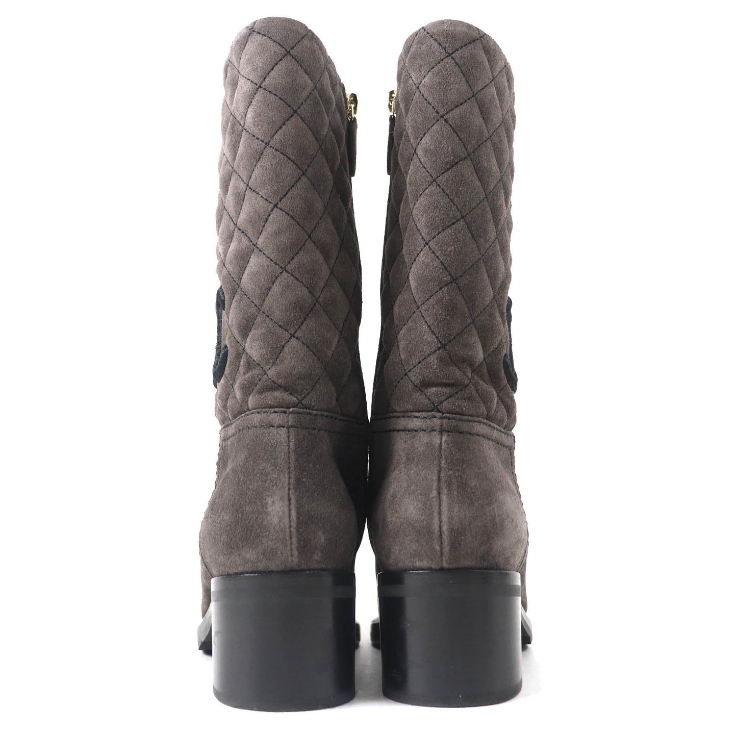 CHANEL boots G38158X56289 Main: Suede leather Charcoal gray black Women 36.5