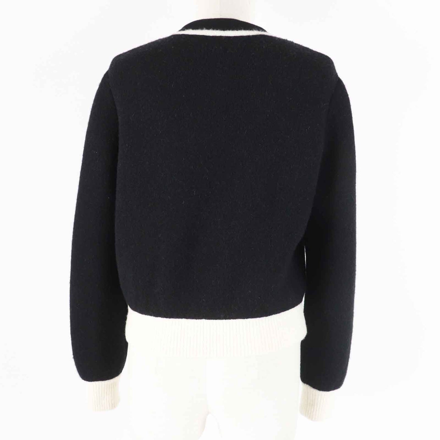 CHANEL cardigan P71365 Outer material: 78% cashmere, Outer material: 7% polyester, Outer material: 13% silk, Outer material: 2% polyamide Black White Women 34