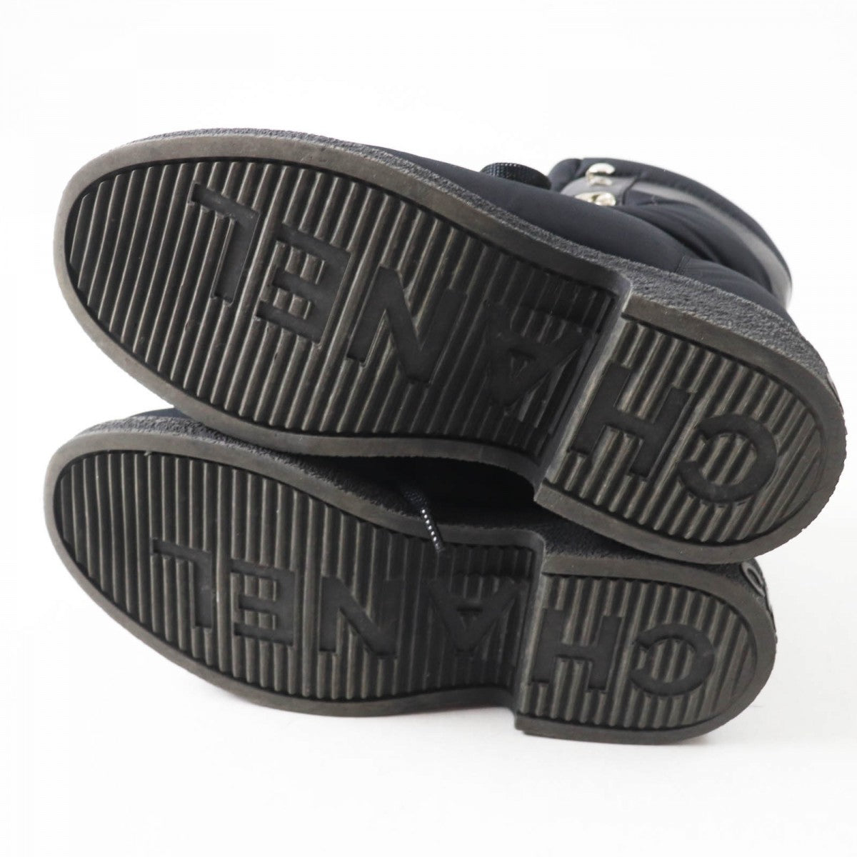 CHANEL boots G34082 Nylon , Part: Leather black COCONEIGE COCONEIGE Women 36 C