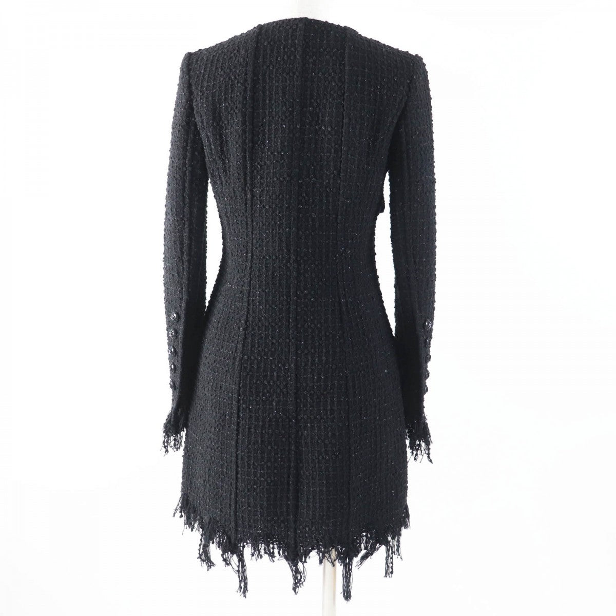 CHANEL coat 22C P71826 Main: 58% cotton, Main: 42% polyamide (nylon), Lining: 100% silk, Part: 100% cotton Black glitter Women 34