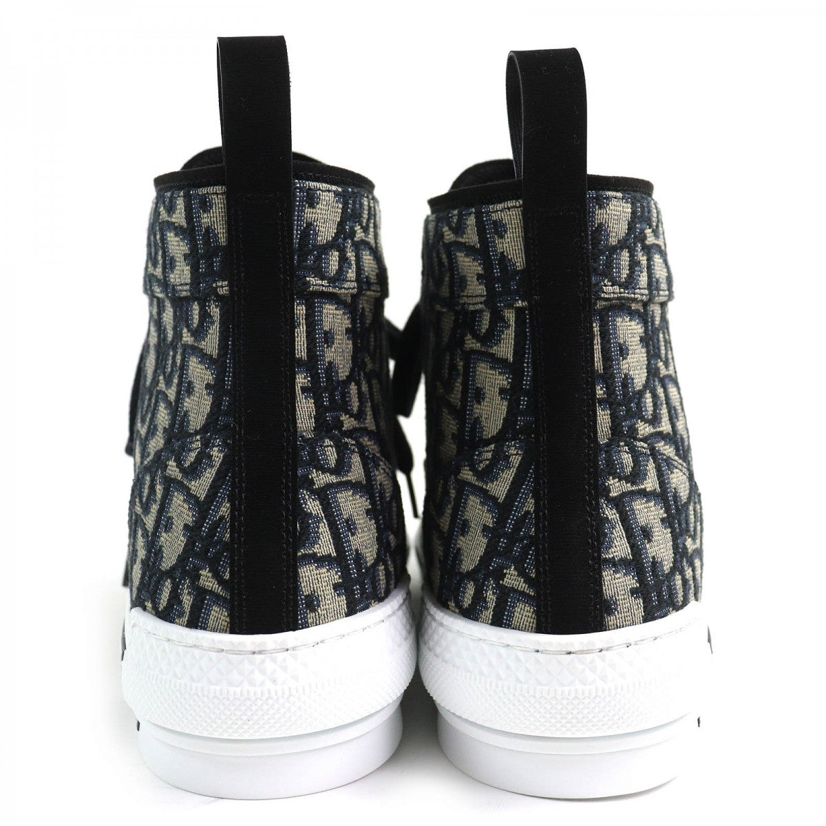Dior HOMME High cut sneakers 3SH126ZSA H961 Cotton, Technical Fabric black Dior Oblique B23 mens 43