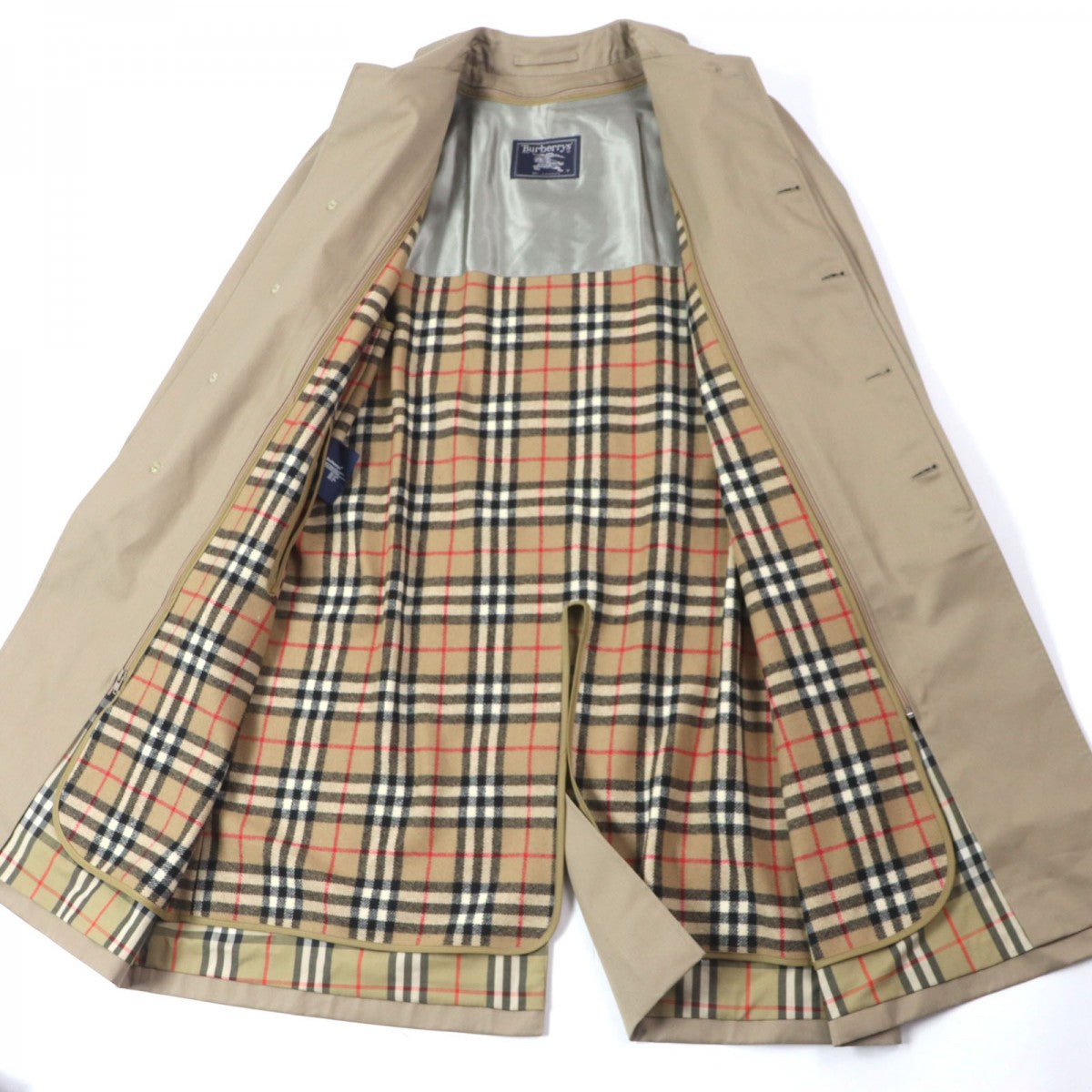 BURBERRY Stainless collar coat Outer: 51% cotton, Outer: 49% polyester, Lining: 50% polyester, Lining: 50% cotton, Liner: 100% wool beige mens 40