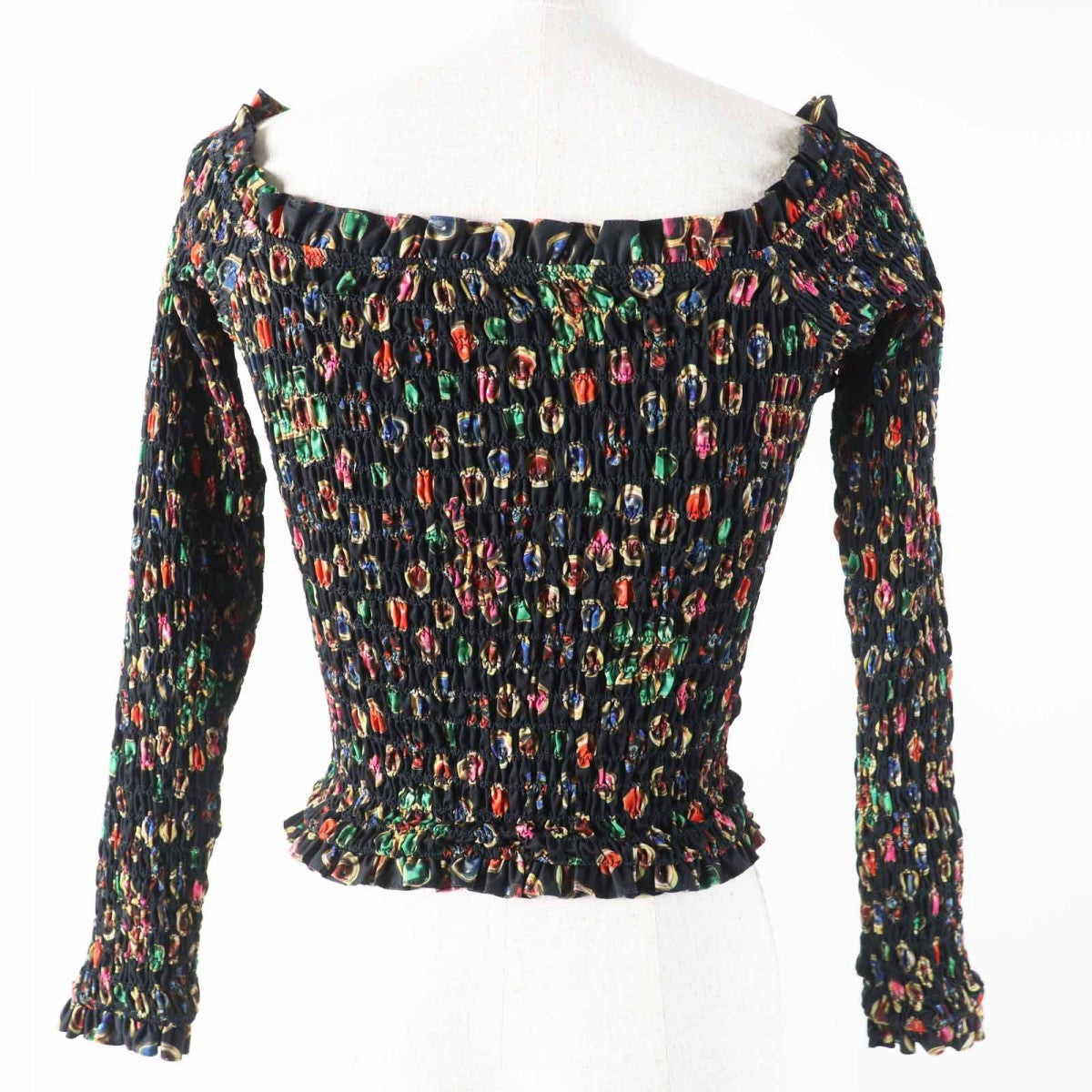CHANEL blouse P70157 Main: 60% polyester, Main: 40% elastane, Lining: 73% polyamide, Lining: 27% elastane black multi Women 34