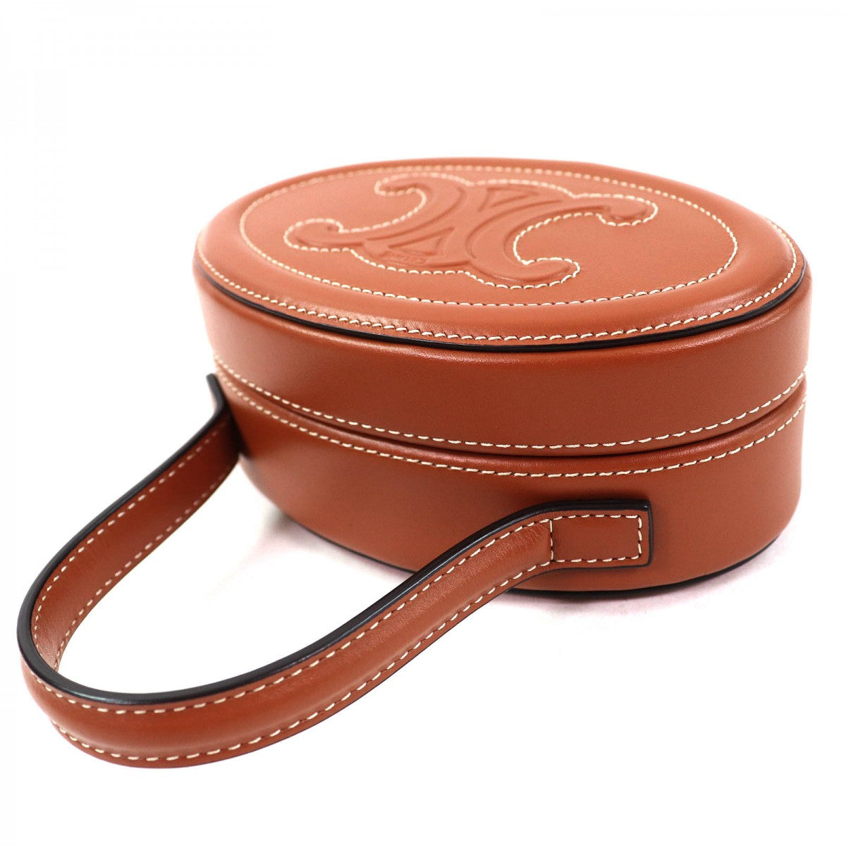 CELINE Handbag 198613 Main: Leather Tan (Brown) Oval Menodiaire Cuir Triomphe Women
