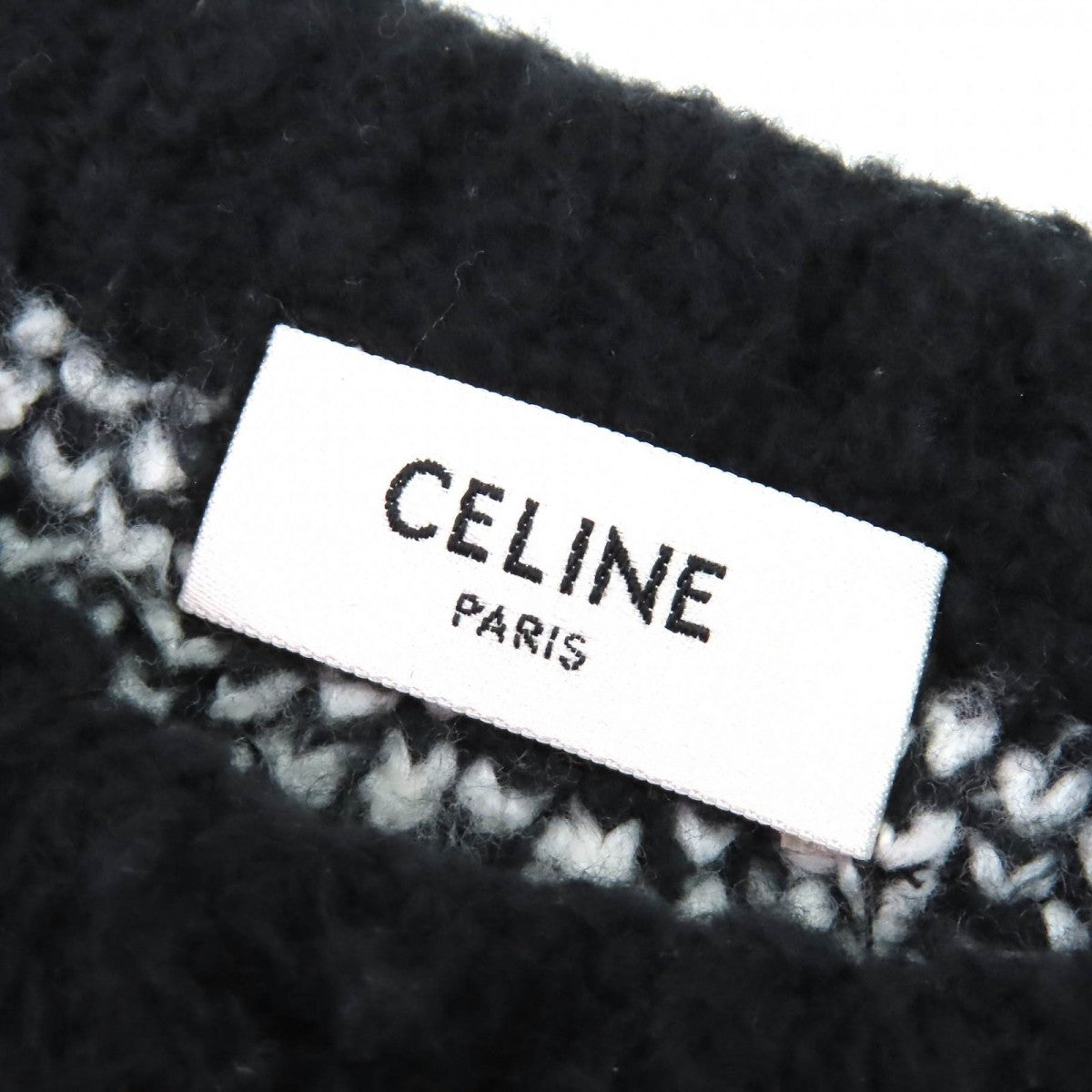 CELINE knit 2AF46974T Outer material: 80% cotton, Outer material: 16% nylon, Outer material: 4% polyurethane Black White type mens S