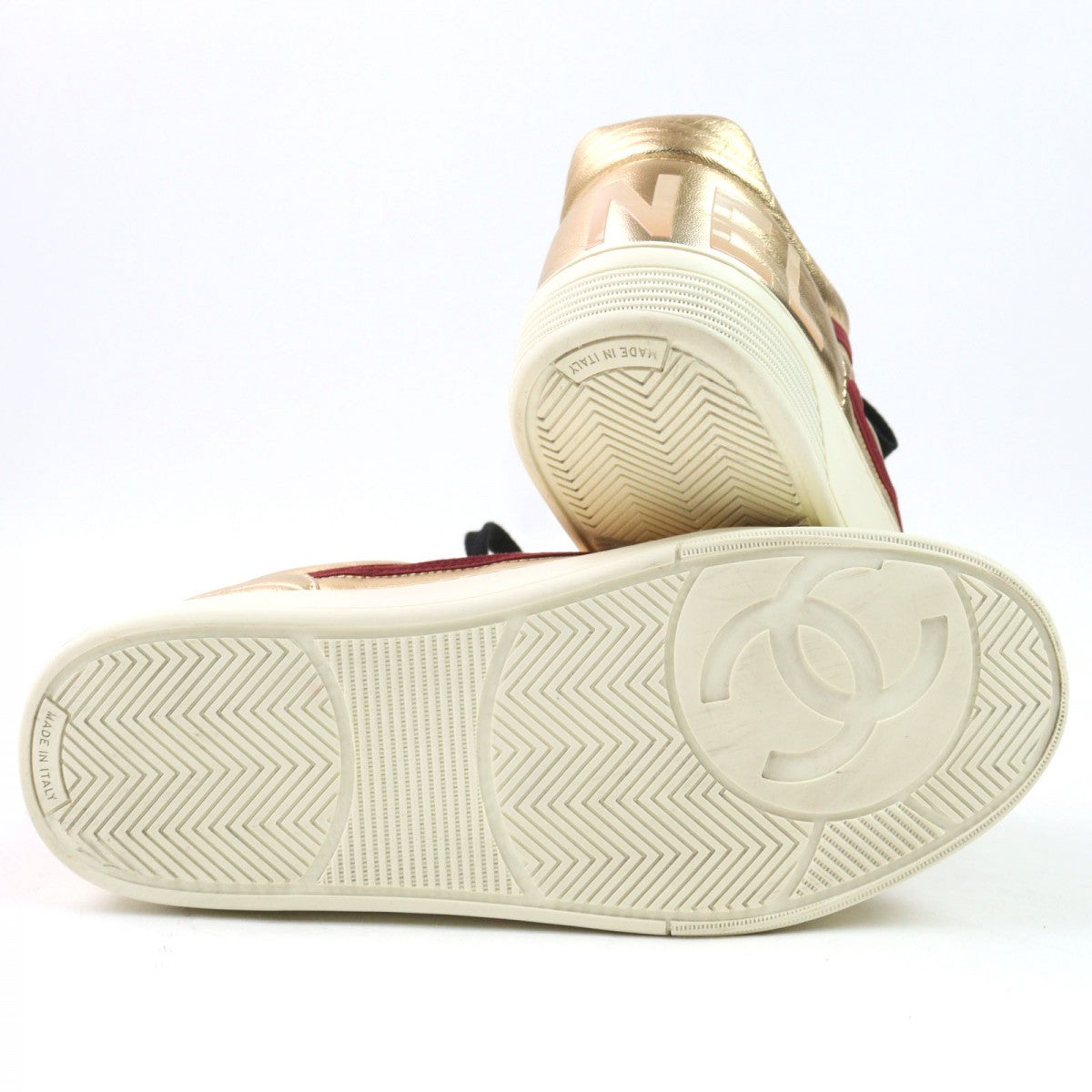 CHANEL sneakers G35063 Main: Patent leather Gold type mens 38