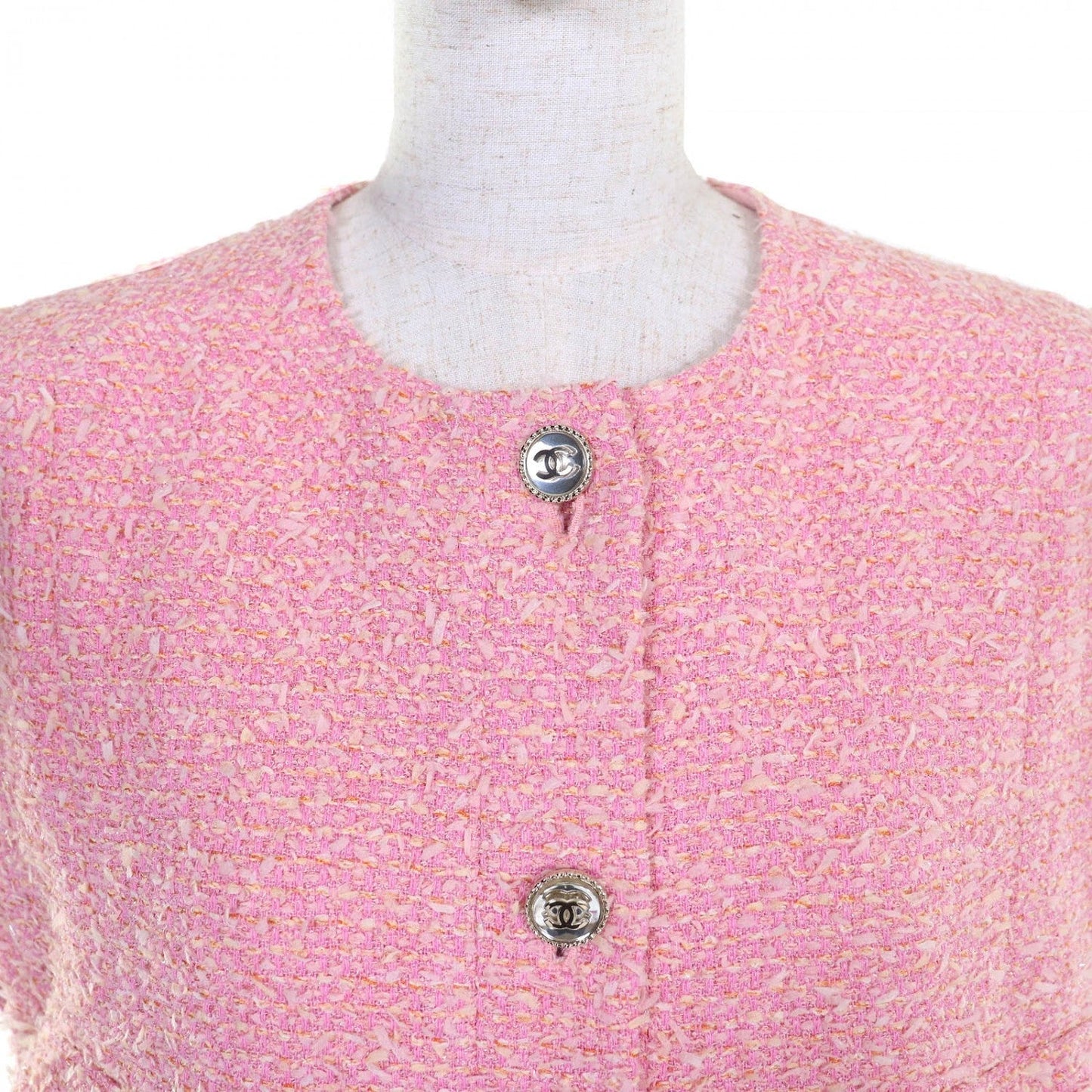 CHANEL Vest 21S P70600V61482 cotton pink 38
