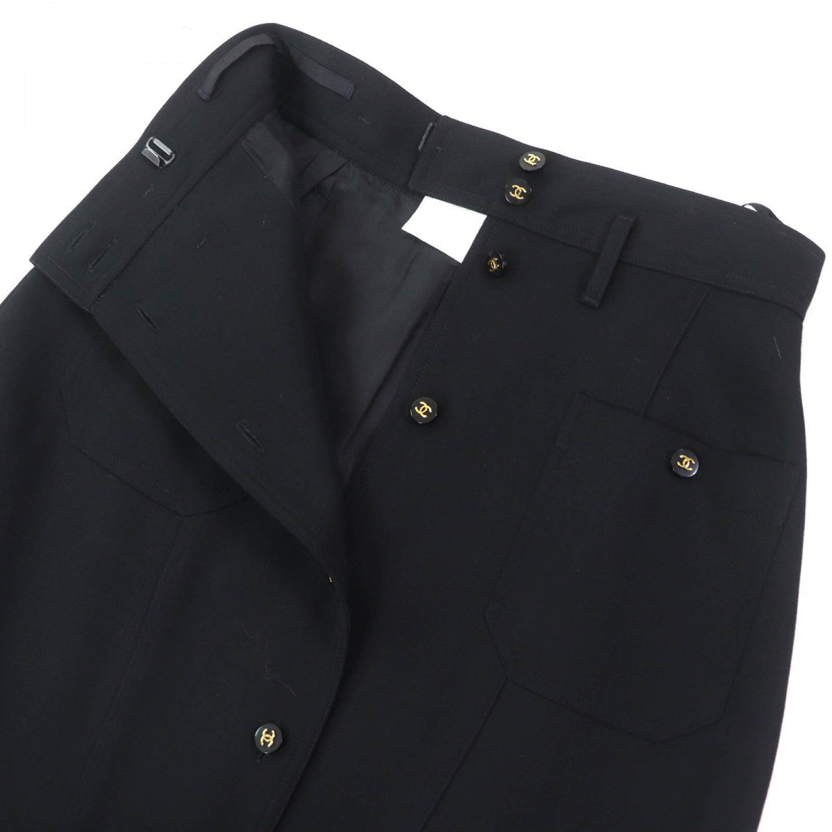 CHANEL Tight Skirt P04919 Outer: 100% wool, Lining: 100% silk black Women 36