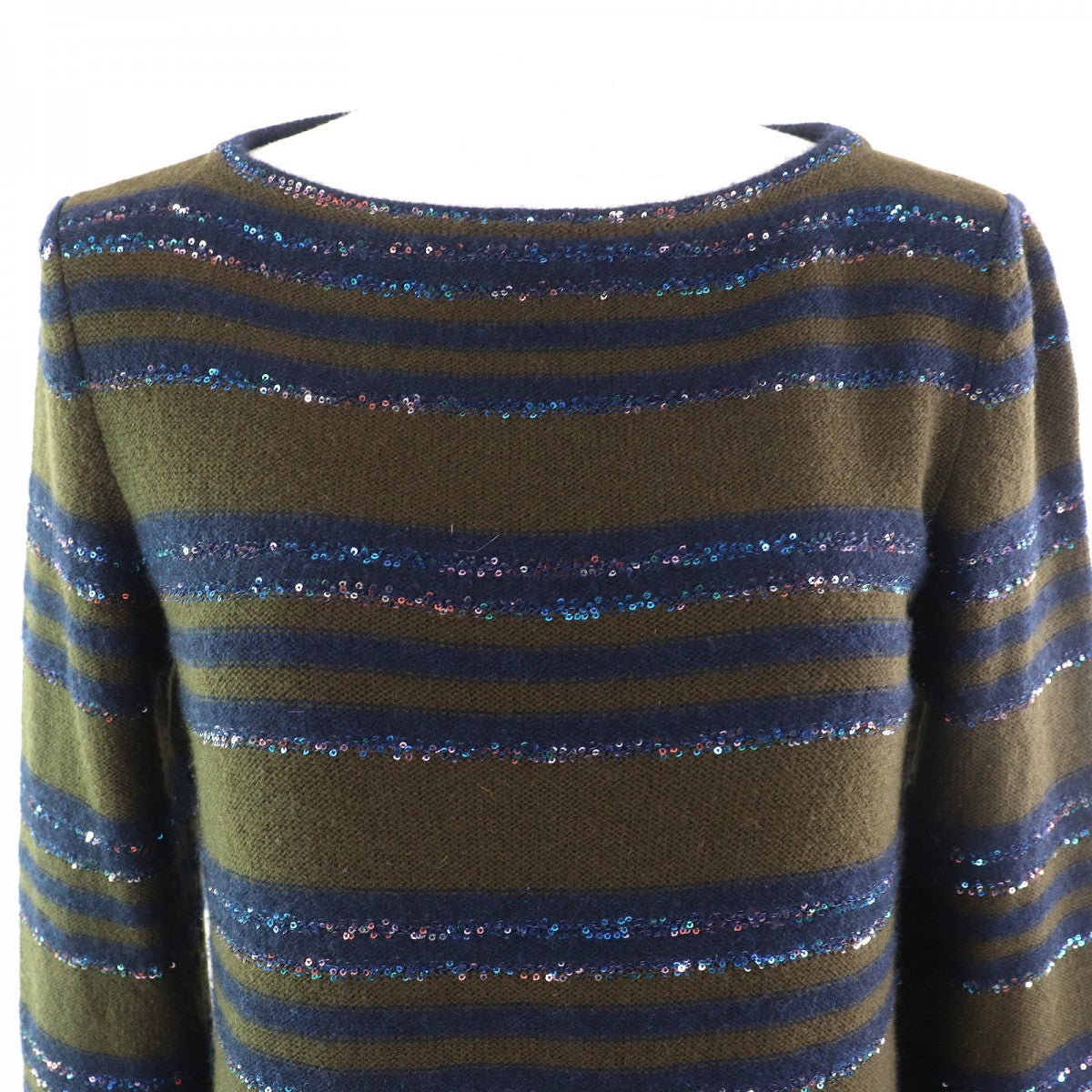CHANEL one piece P62936 cashmere Khaki Navy 38