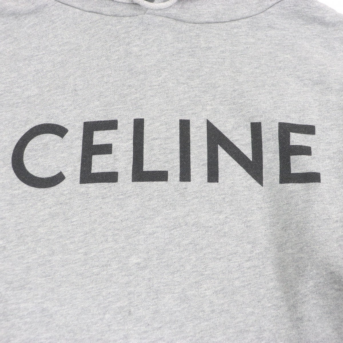 CELINE Hoodie 2Y321670Q cotton gray loose hoodie XL