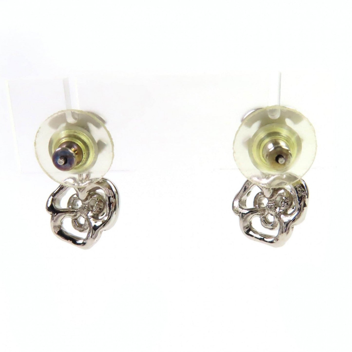 CHANEL Pierce 07A metal Silver COCO Mark Camelia