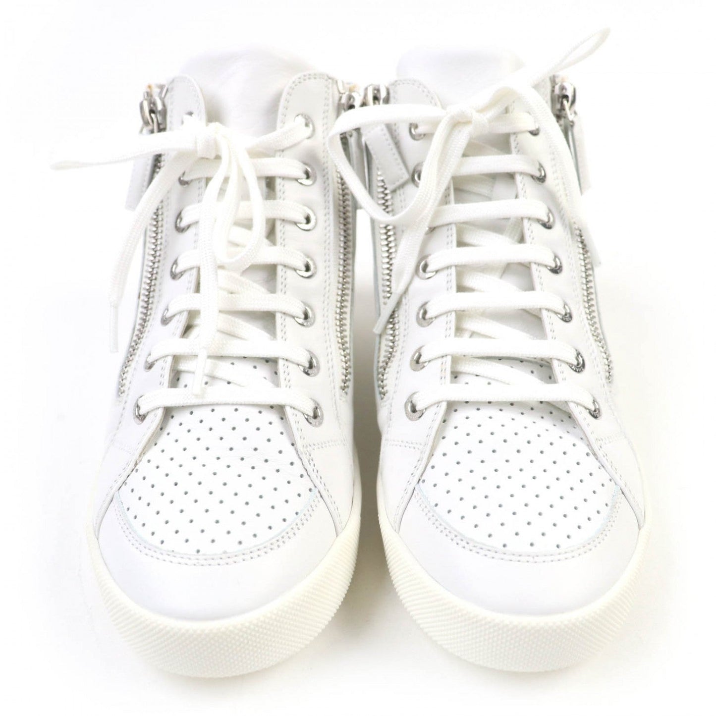 CHANEL High cut sneakers 14C G29689 leather white 36