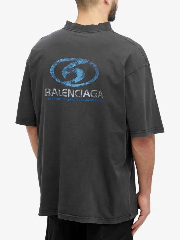 Luxury Balenciaga Trending 2025 Surfer Medium Fit Short Sleeve T-Shirt Navy