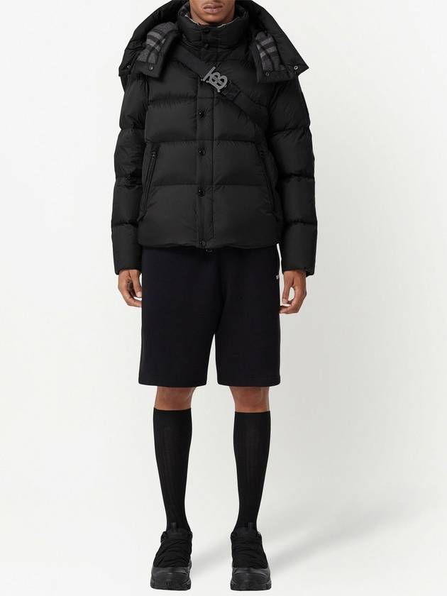 Luxury Burberry Detachable Sleeve Hoodie Padded Black