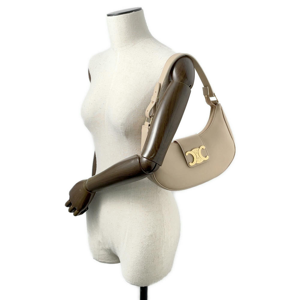 CELINE AVA One Shoulder Bag Beige114493DGQ Leather Size Medium