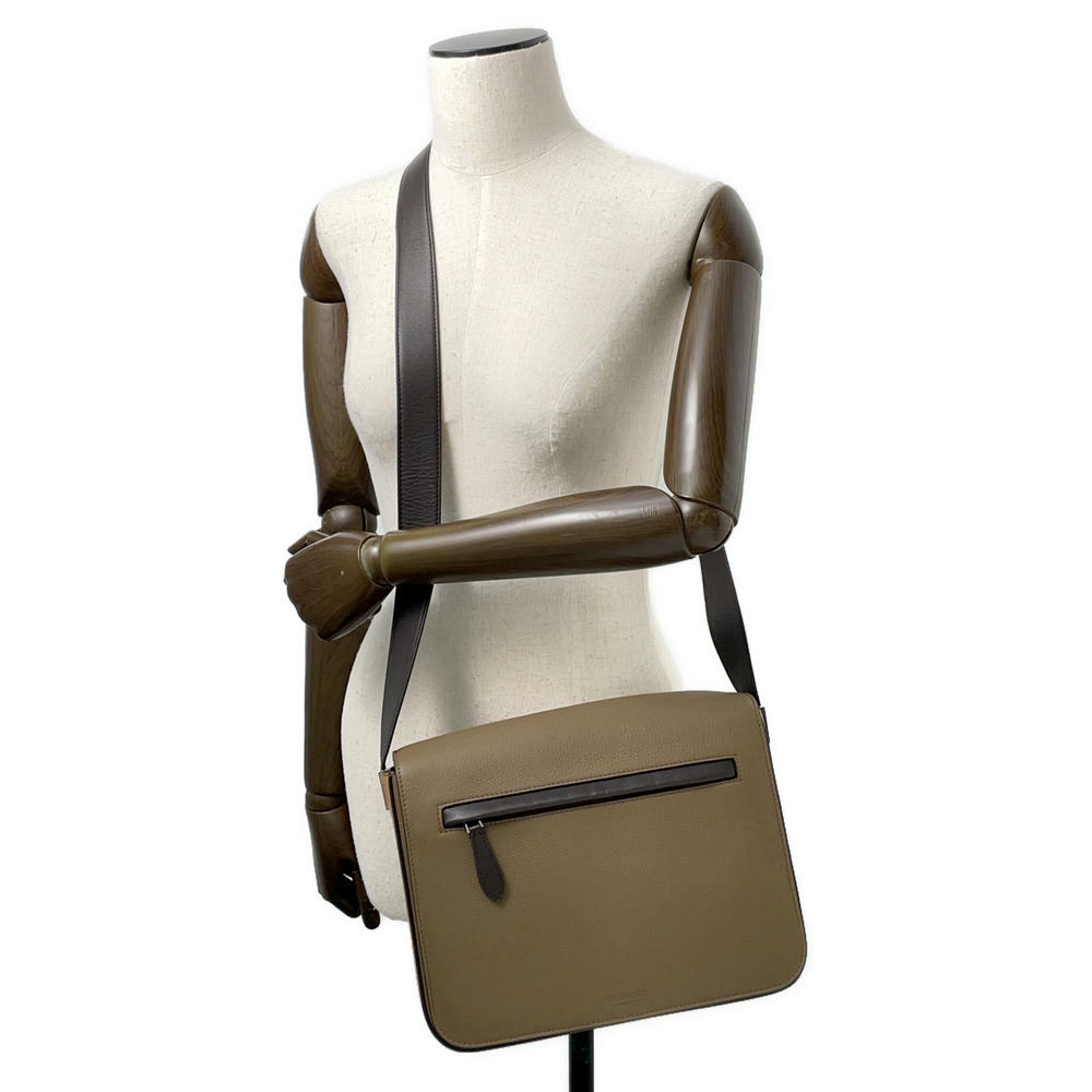 BURBERRY Flap messenger bag Brown Leather