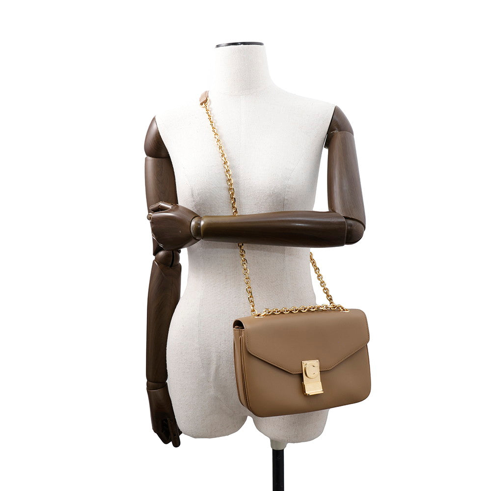 CELINE CMedium ChainShoulder Beige187253 Calf Leather