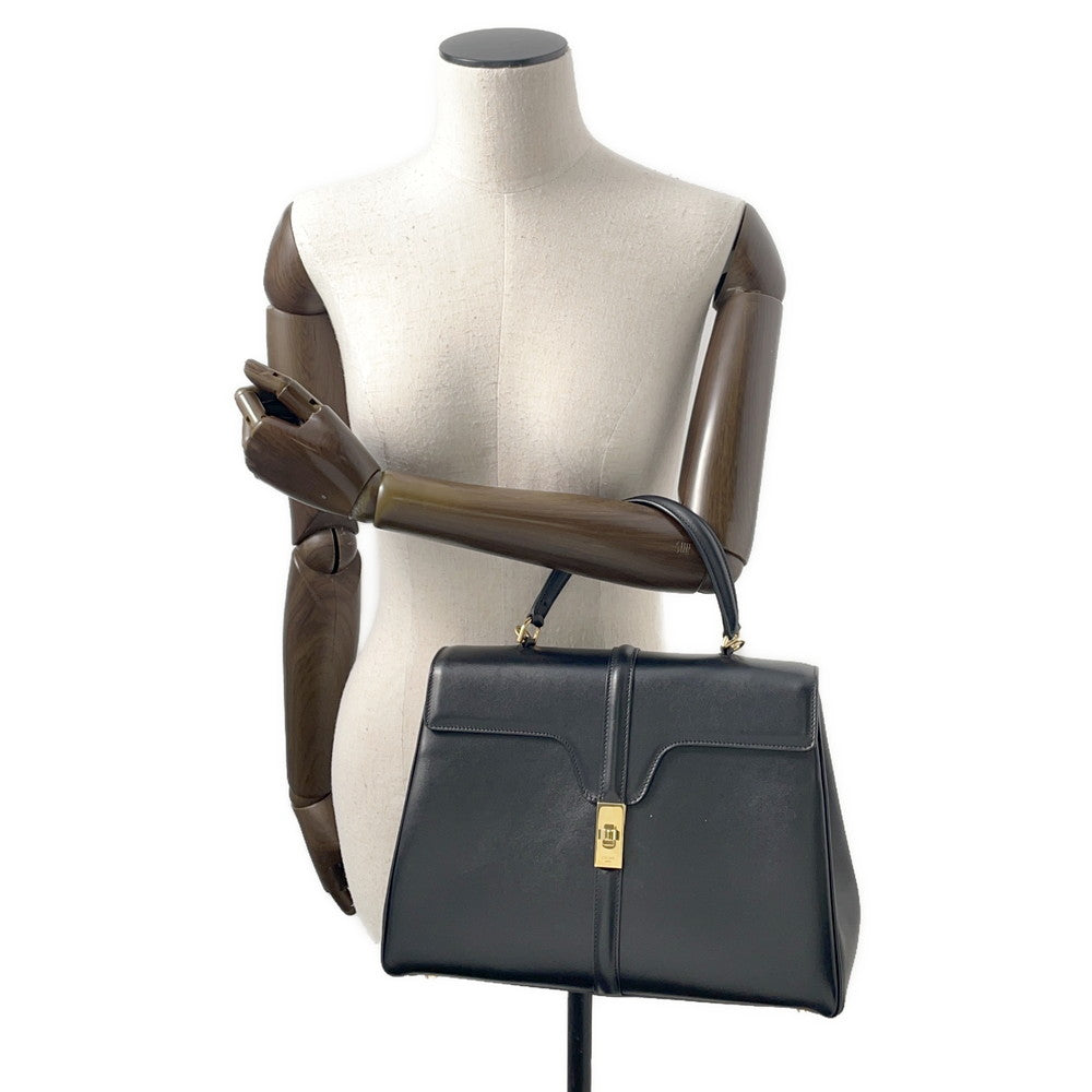 CELINE 16 SEISE 2WAY Handbag Black187373BEY.38NO Leather Size Medium