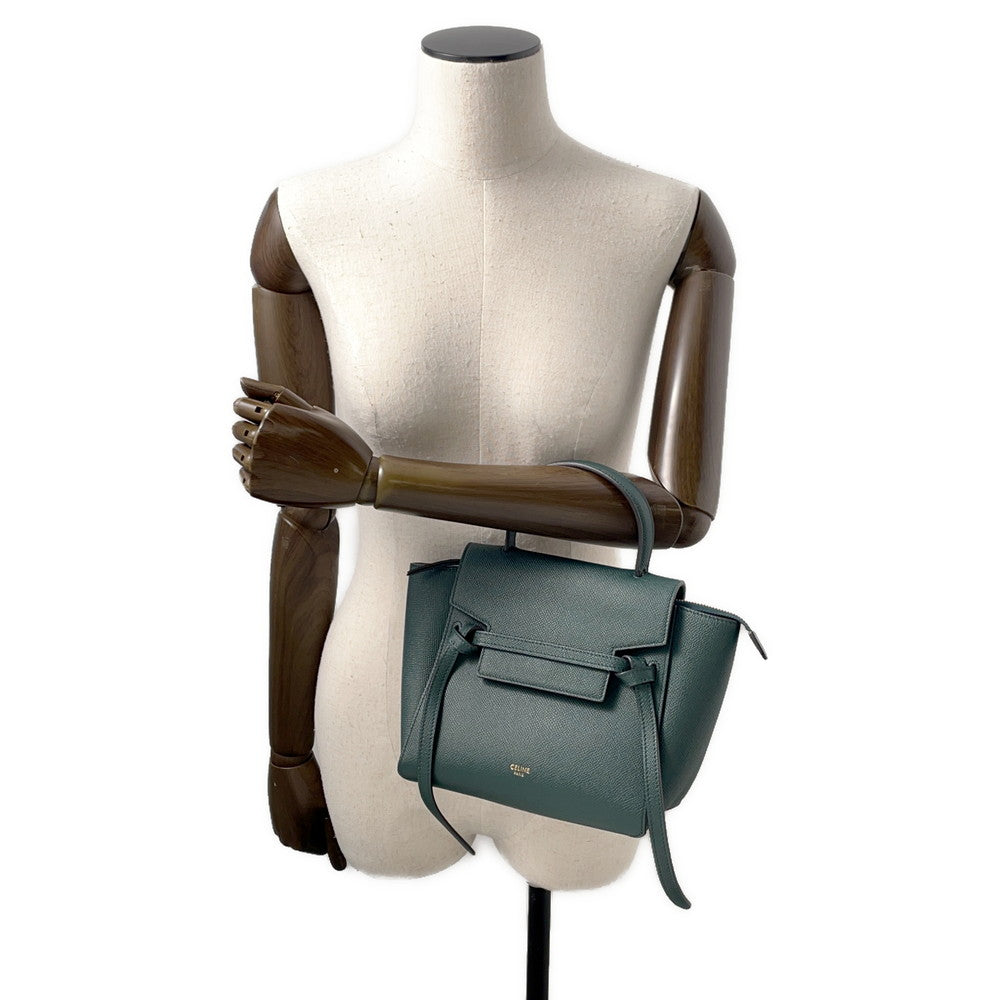 CELINE Belt bag Green185003 Leather Size Nano