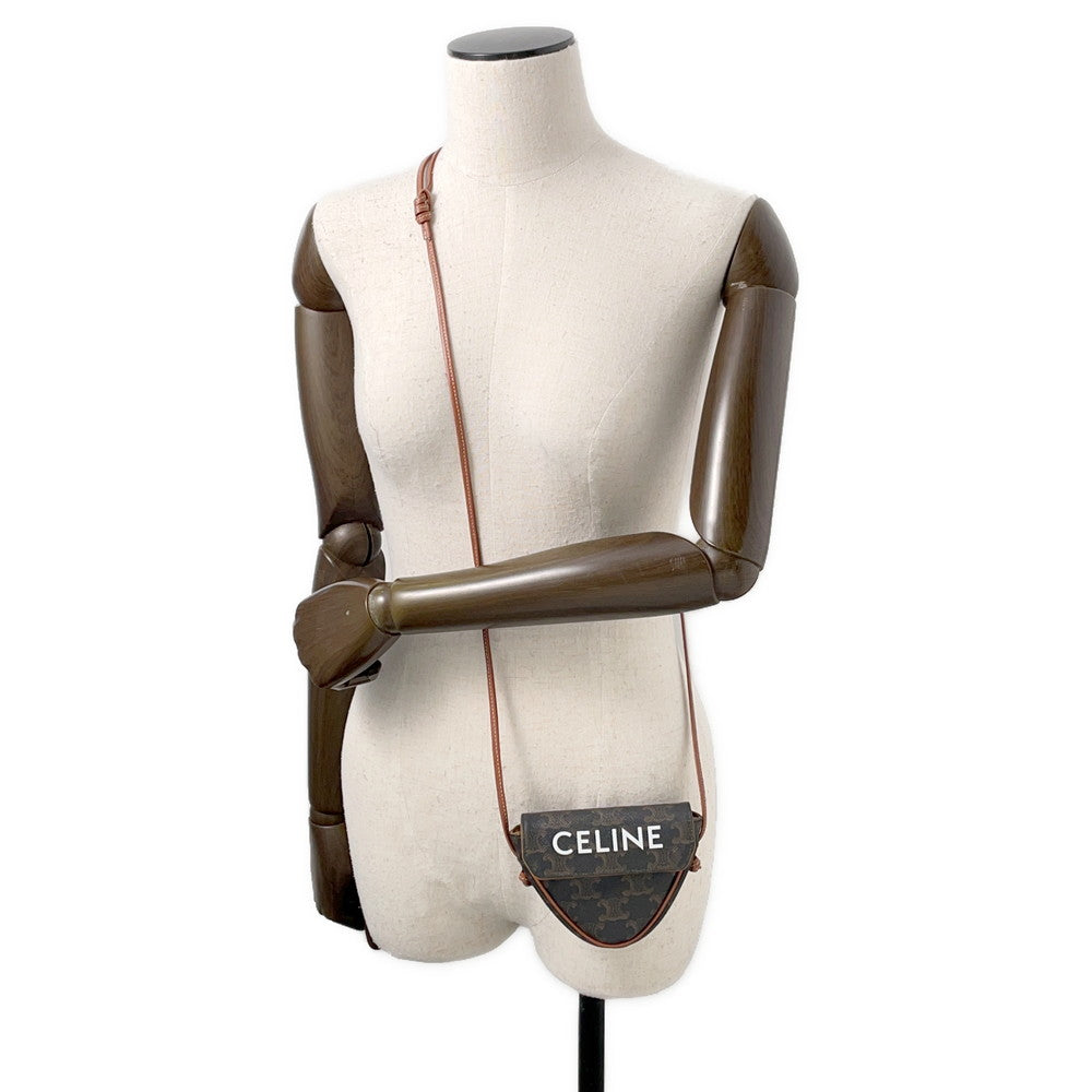 CELINE Triangle Shoulder Tan195902 TriompheCanvas Leather Size Mini