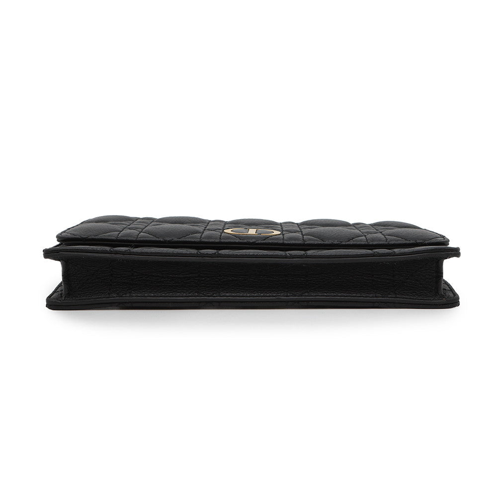Dior Caro Canage Chain Wallet BlackS5134UWHC_M900 Leather