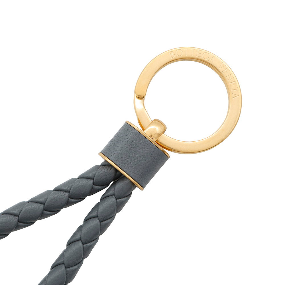 Bottega Veneta INTRECCIATO KEY HOLDER Gray651820 Leather Metal