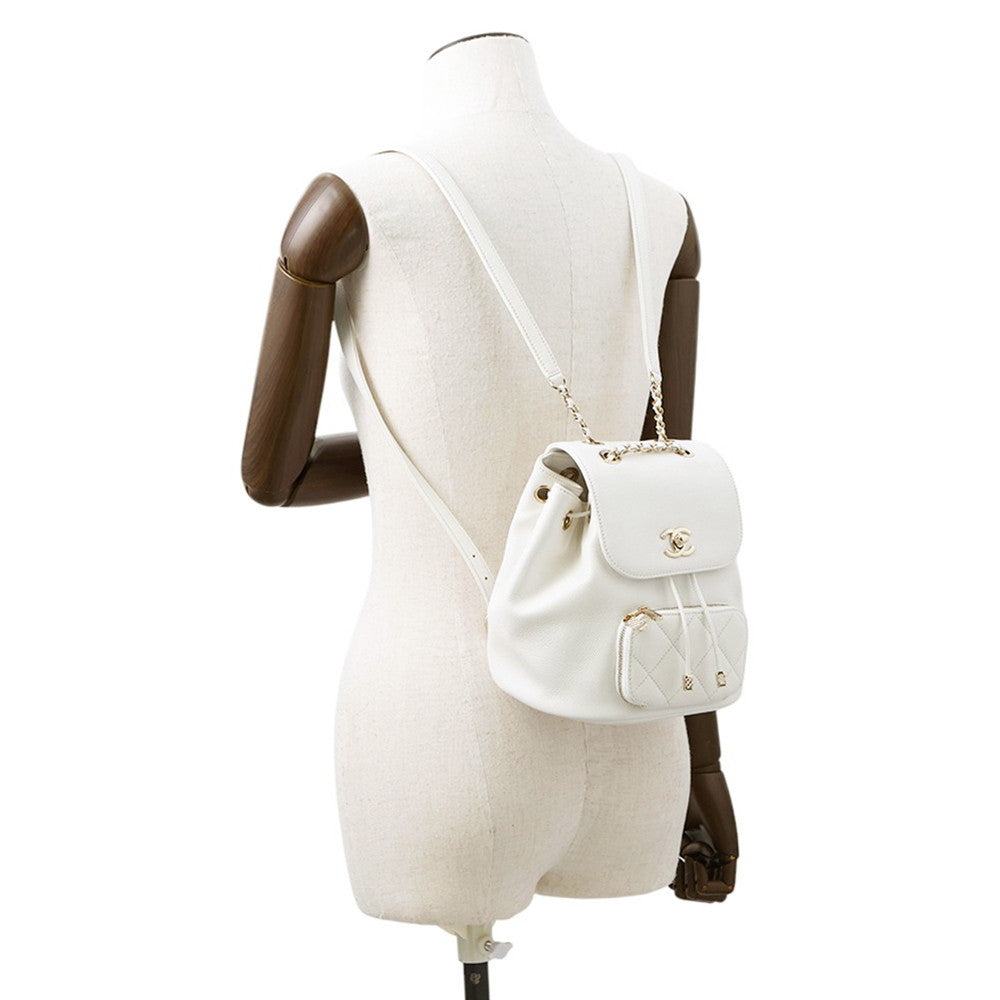 CHANEL Matelasse Backpack WhiteAS3530 Caviar Leather