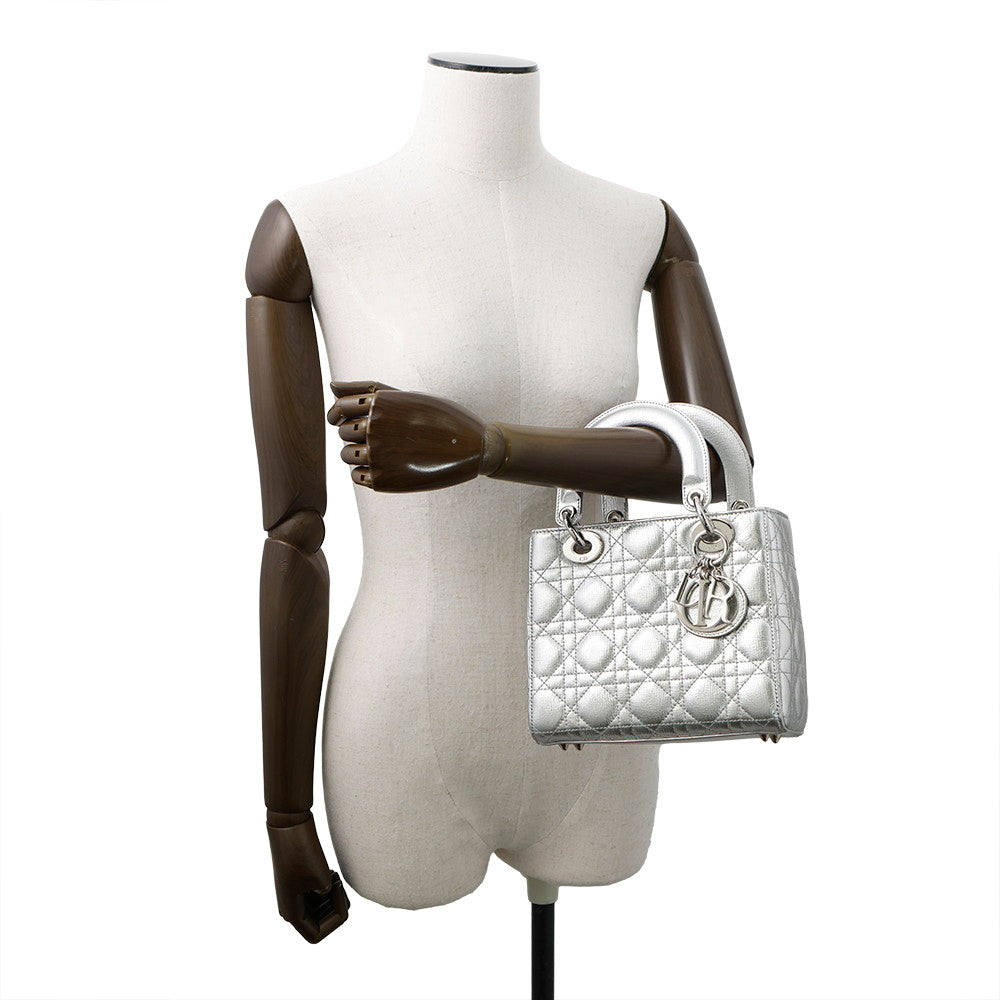Dior Lady's Dior MY ABCDIOR Cannage 2-way Bag SilverM0538ONGE Leather