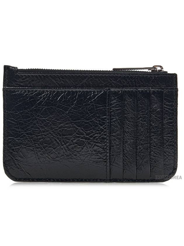 Luxury Balenciaga Trending 2025 BB Logo Zipper Card Wallet Black
