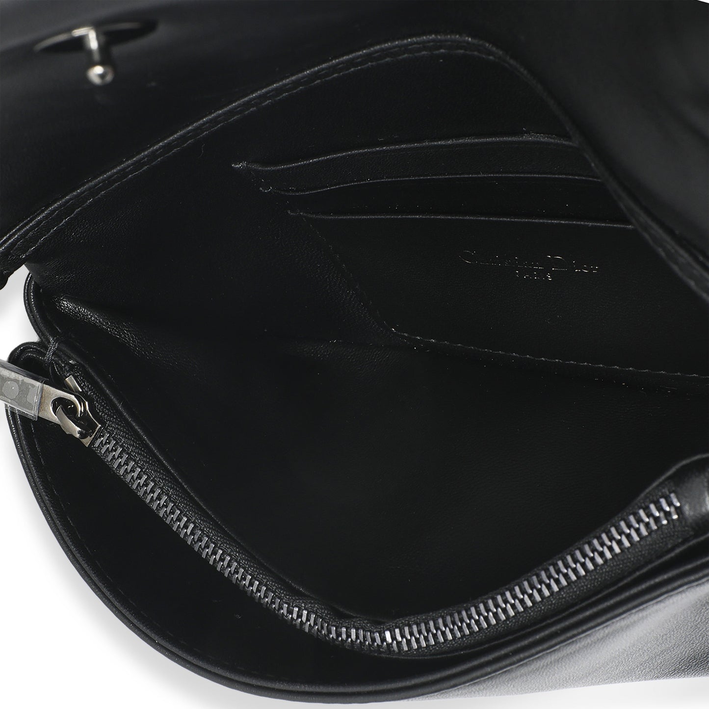 Dior Black Puffy Calfskin Macrocannage Mini Caro Bag