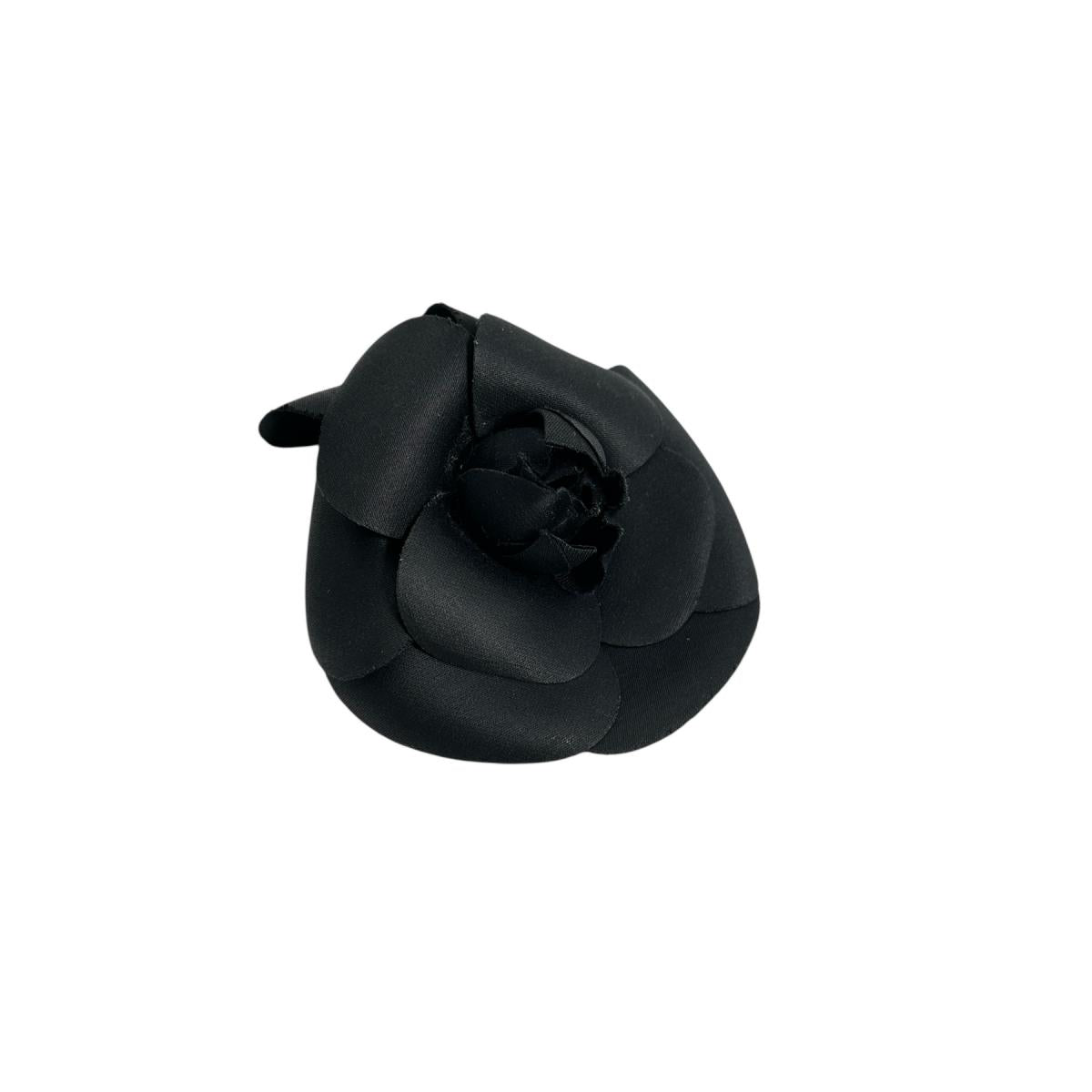 CHANEL Brooch black corsage Camelia Women