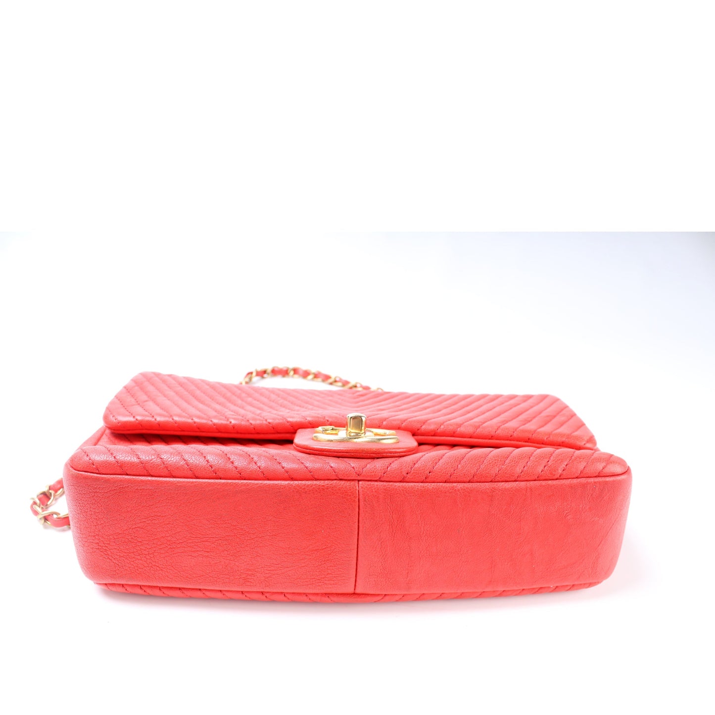 Chanel Medallion Charm Flap Chevron Wrinkled Lambskin 20M Bag
