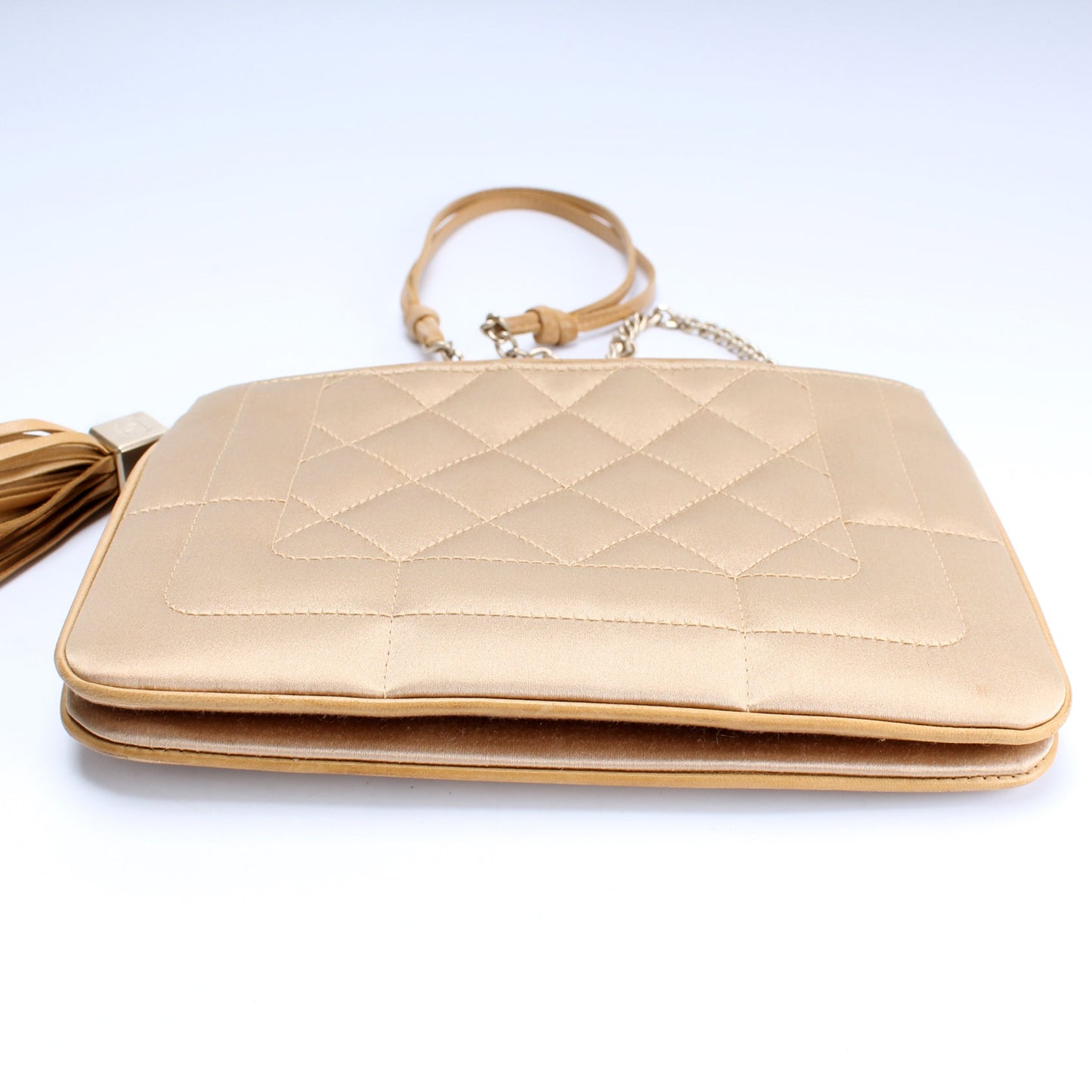 Chanel Tassel Quilted Satin Shoulder Bag