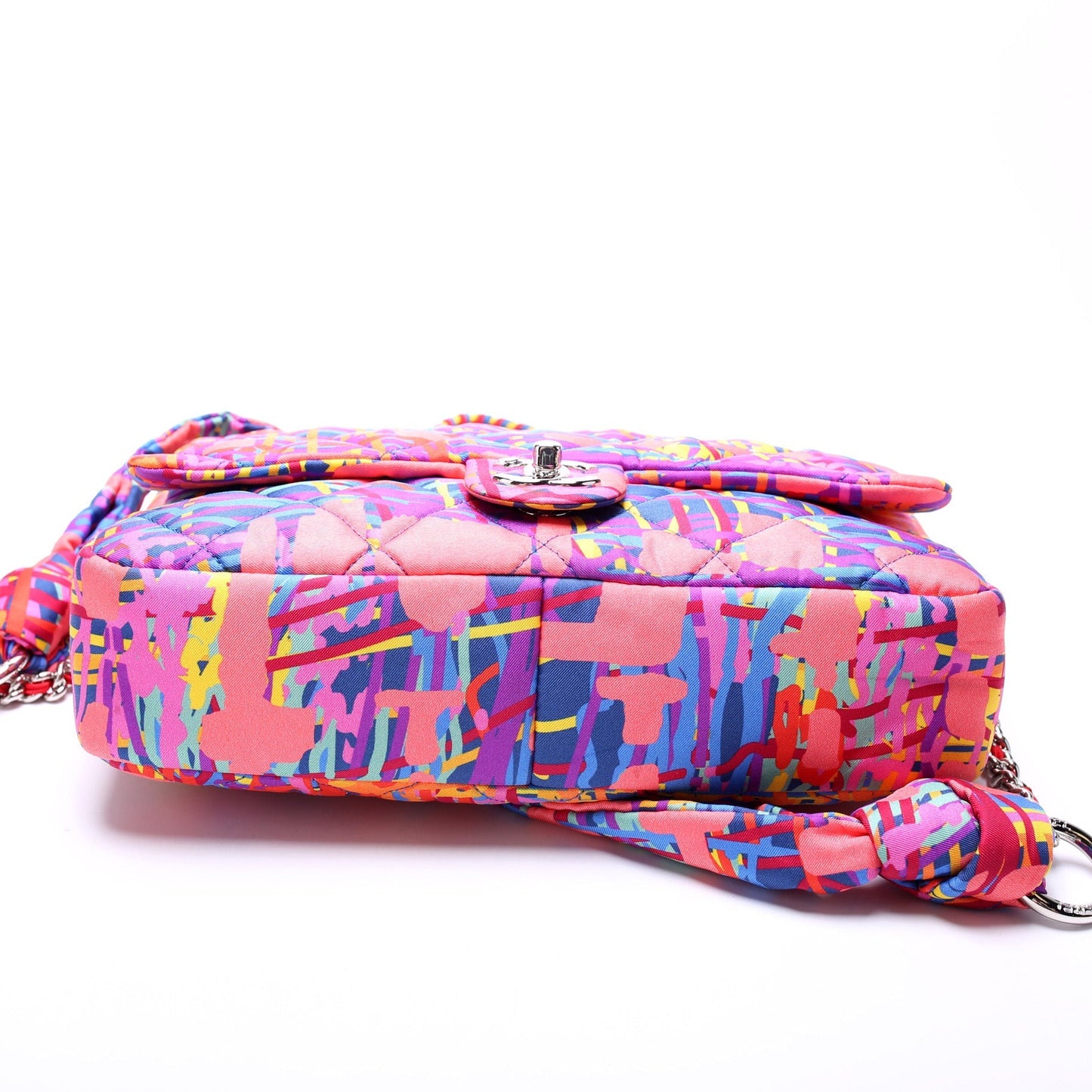 Chanel Foulard Quilted Printed Fabric Flap 25M Bag