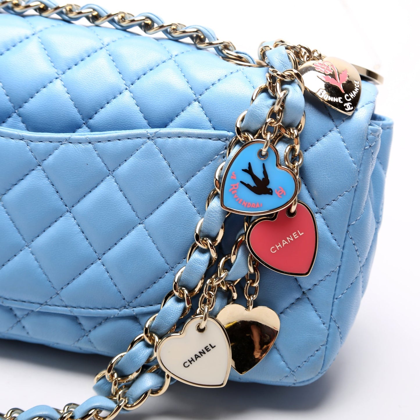 Chanel Classic E/W Valentine Charms Flap 12M Bag