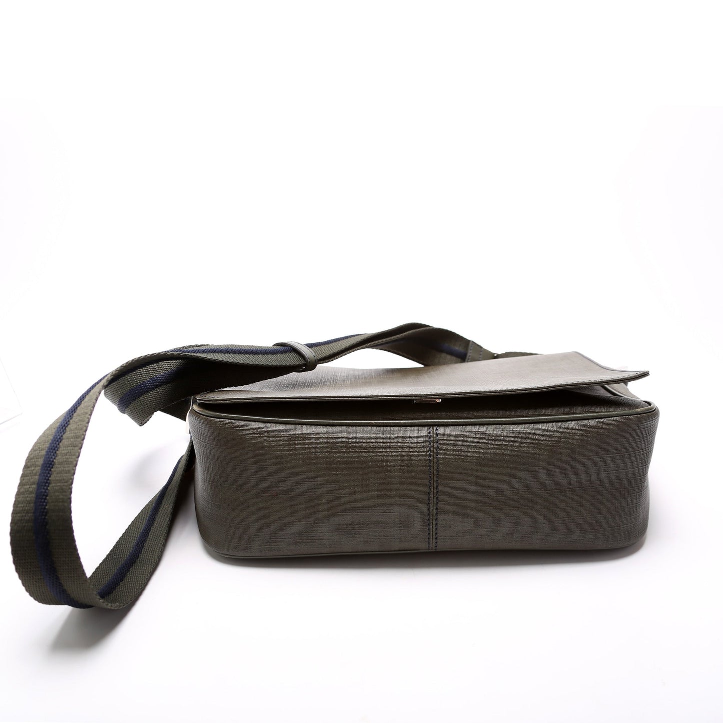 Fendi 7VA258 Zucca Spalmati Coated Canvas Messenger Bag