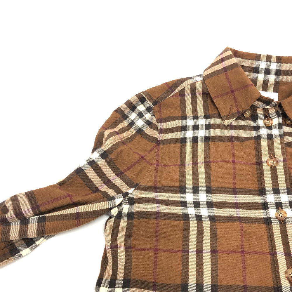 BURBERRY Long sleeve shirt cotton Brown Check shirt 36