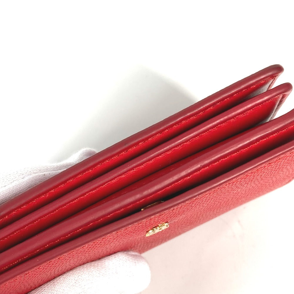 BURBERRY Folded wallet leather Red TB Women