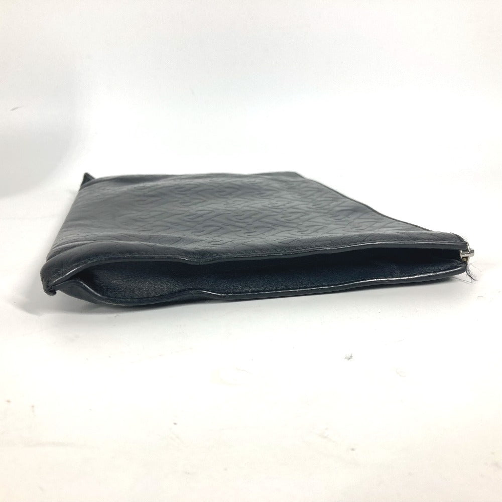 BURBERRY Clutch bag leather black TB logo mens