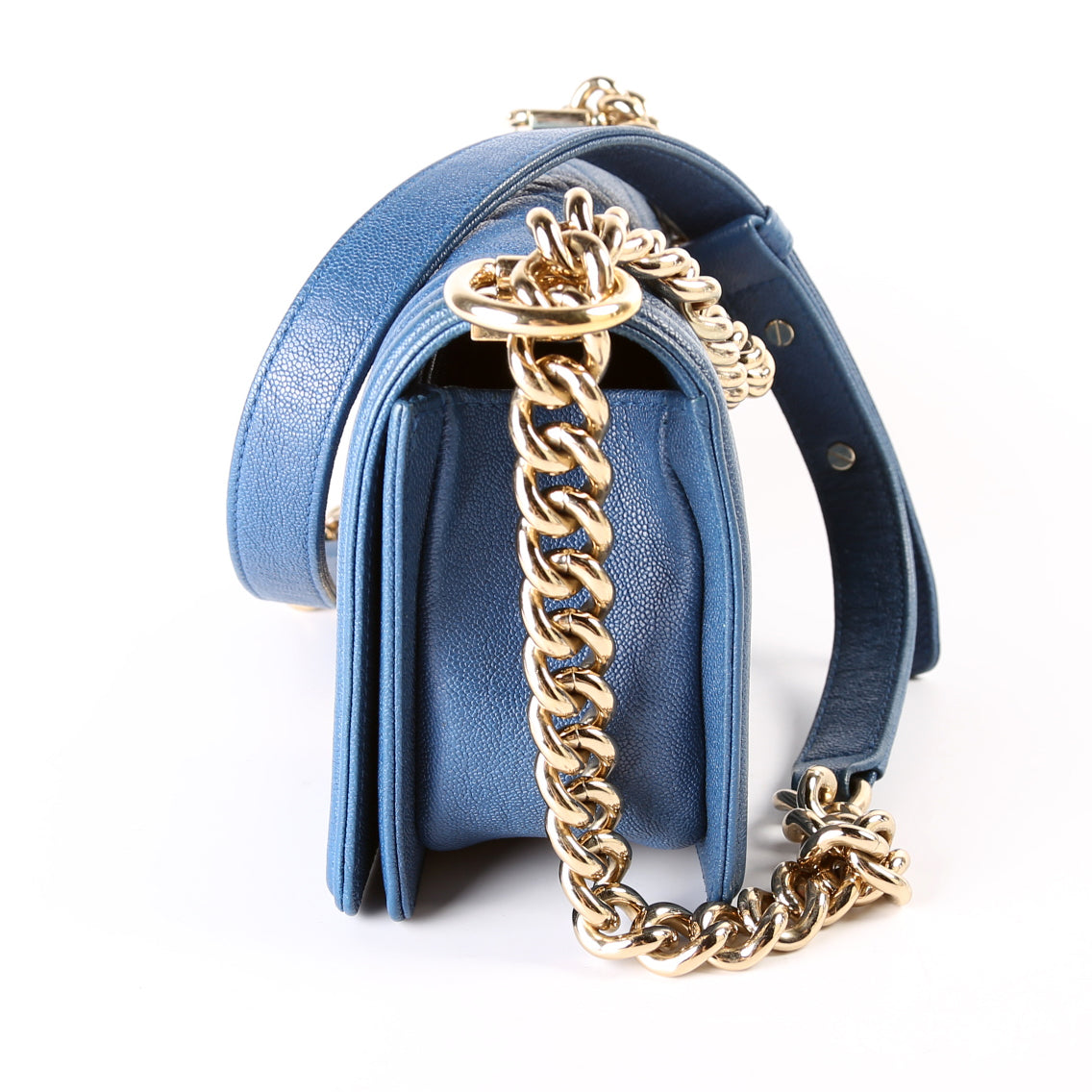 Chanel Boy Flap Small Caviar 27M Blue Bag