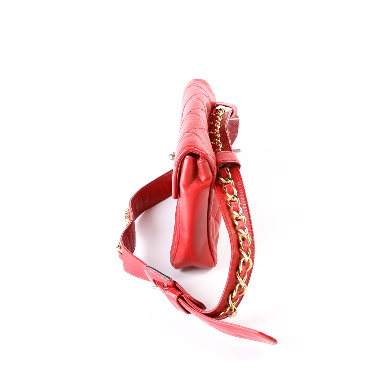 Chanel CC Turnlock Waist Vintage Belt Size 75/30 Red Bag