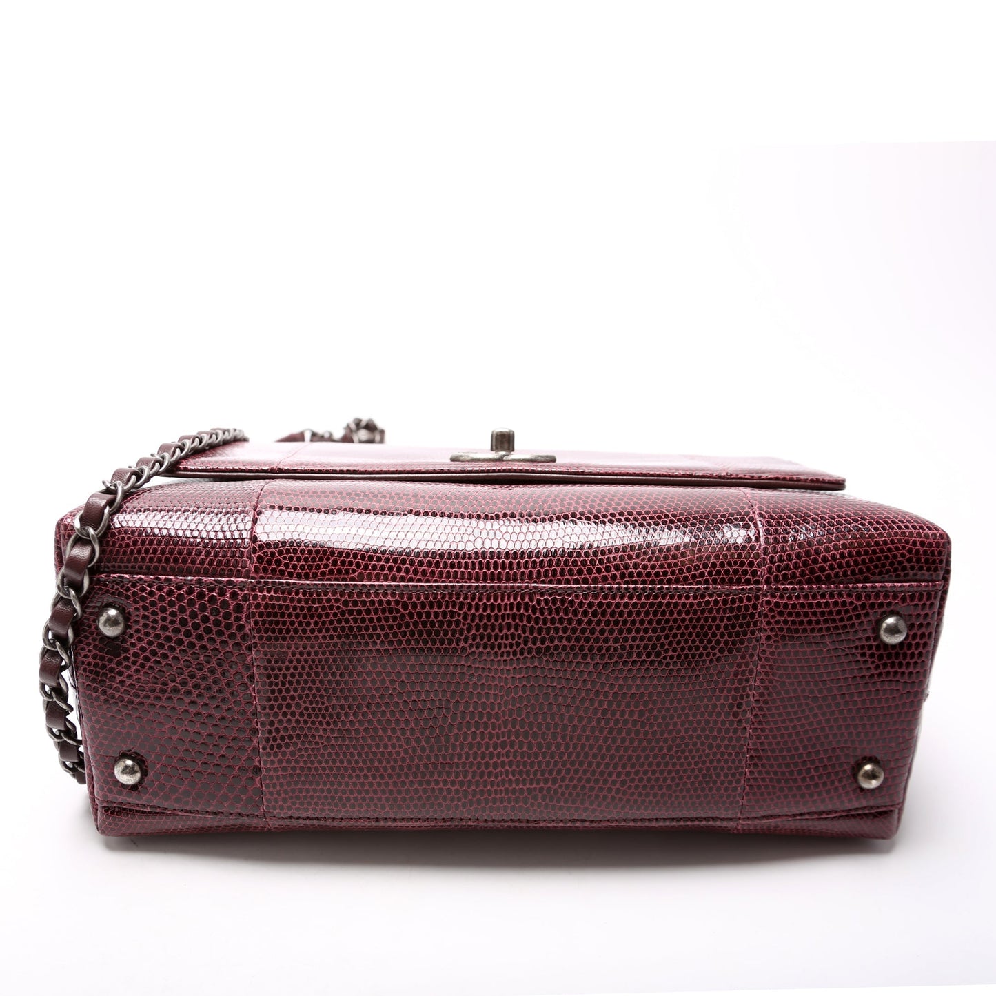 Chanel Coco Top Handle Small Lizard 21M Purple Bag