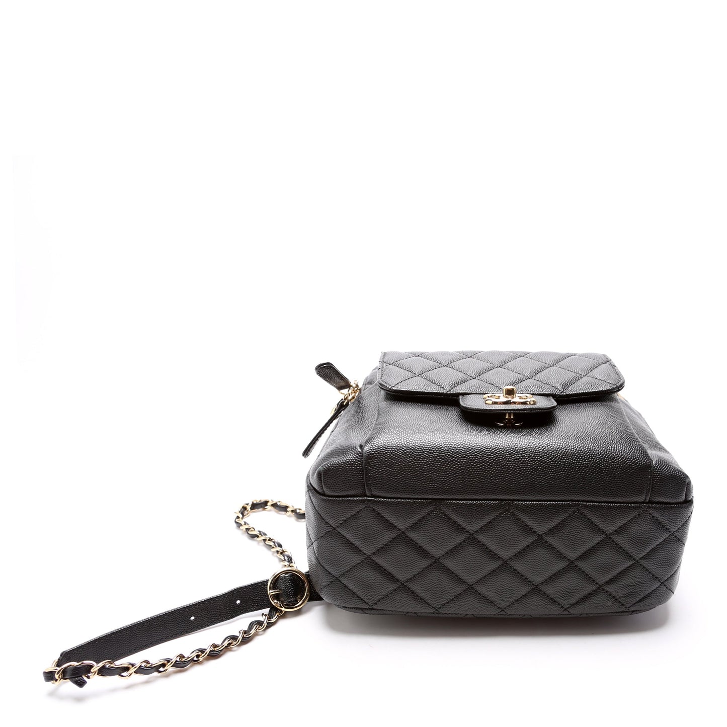 Chanel Zip Around Medium Backpack Caviar 26M Black Bag
