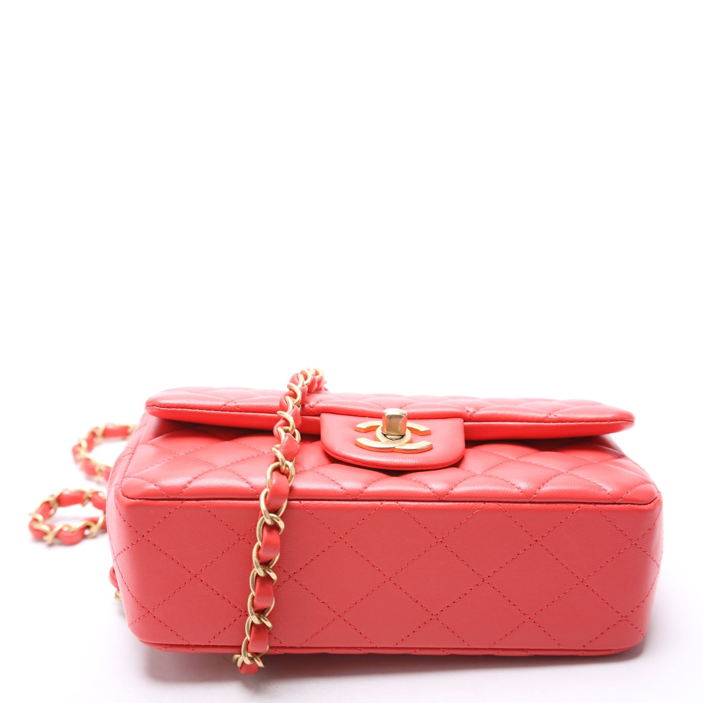Chanel Classic Flap Mini Rectangle Lambskin 27M Orange Bag